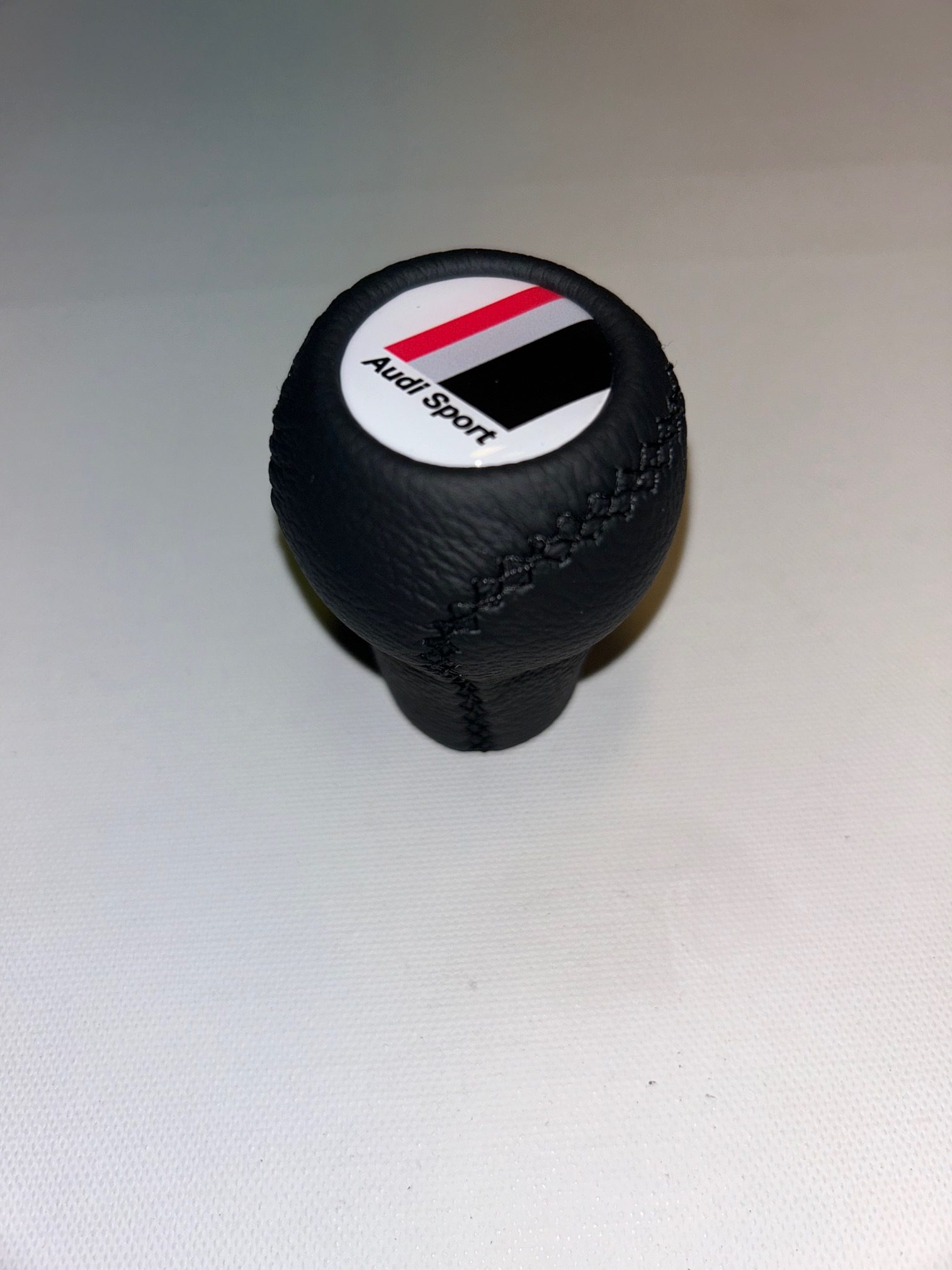 Audi Sport screw-on type leather gear shift knob stick 5 6 speed manual transmission shifter lever Audi Sport screw-on type leather gear shift knob stick 5 6 speed manual transmission shifter lever